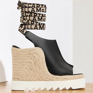 Stella McCartney Black and Tan Wedges